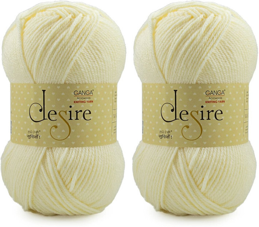Ganga Acrowools Acrylic Desire Hand Knitting Yarn. Pack of 2 -100GM Dsr004