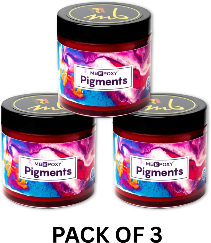 MBEPOXY Epoxy Resin Crystal Clear for Art & Crafts Pigments Epoxy-Red - Pack of 3