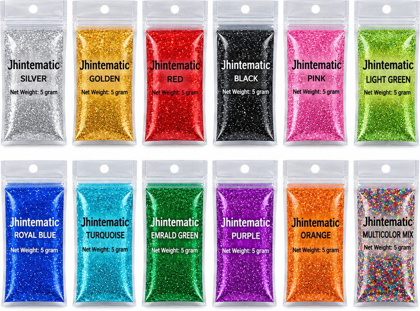 Akshar Akshar Art N Craft Pack of 12 Premium Glitter Sparkle Powder/Dust (Assorted Colours) for Arts and Crafts, Scrapbooking, Paper Decorations and Other Activities - Flipkart Deal