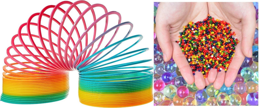 Novitash 1 Pcs Rainbow Spring with 1000 Foam Balls Combo | Birthday Return Gift for Kids
