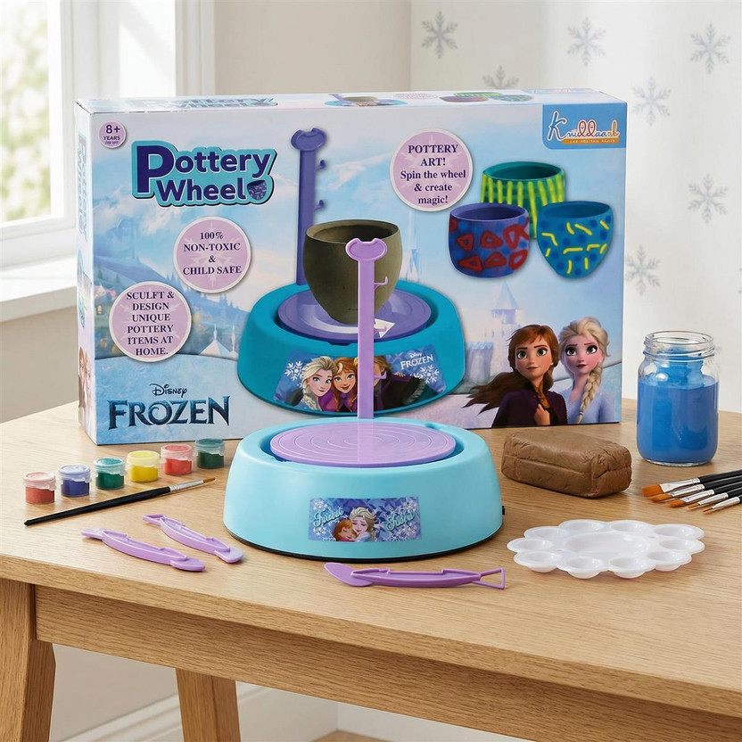 Kriiddaank Frozen Theme Pottery Wheel Elsa & Anna Clay Art & Craft Set