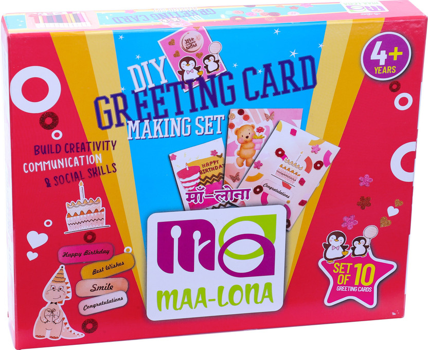 Maalona-exclusive toys DIY Greeting Card Making Kit | Art and Craft Kit with 10 Big Cards
