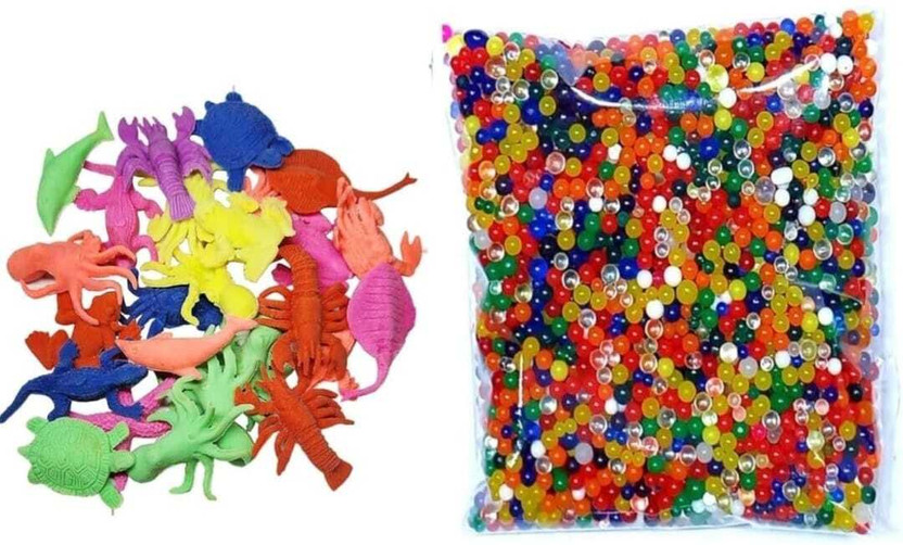 Yooko Combo (4000 Pcs Waterball + 40 Water Growing animal) water jelly home decoration