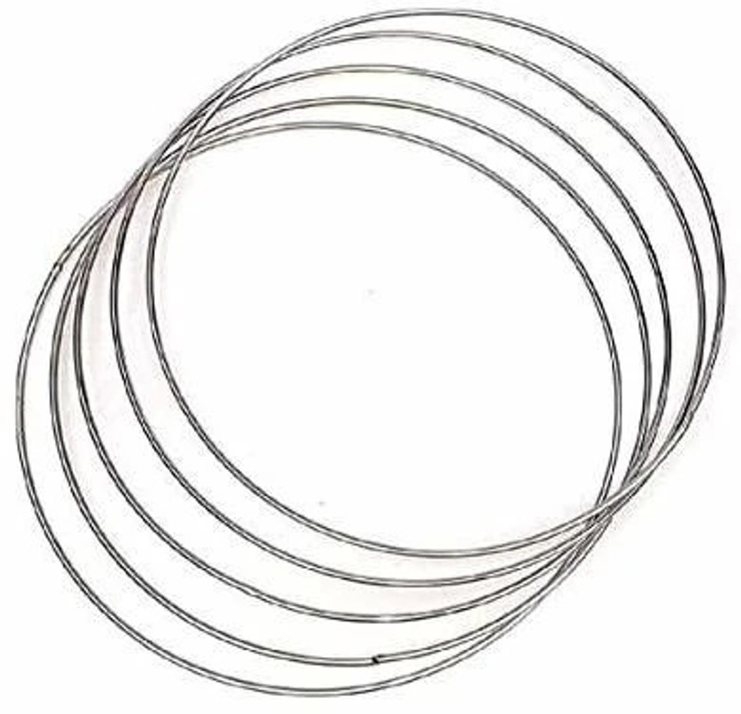 PUSHPA CREATION Macrame Metal Craft Ring Hoop- Dream Catcher, Wreath, Wall Hanging, DIY and Other Projects 6 pieces Size 8 inch
