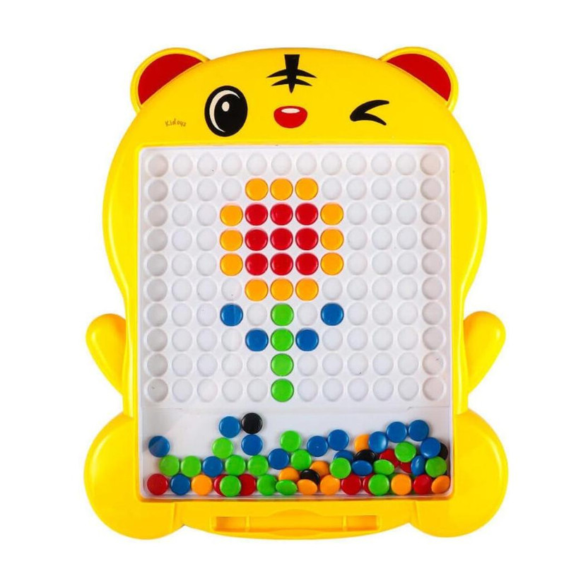 sylvoro Magnetic Drawing Board Toy with 80 Beads & 20 Design Cards & 1 Megnet Pen