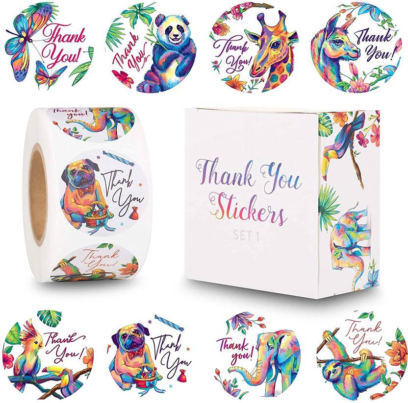ASHOPANU Thank You Sticker Roll-1 inch sticker - Thank You Sticker Roll ...