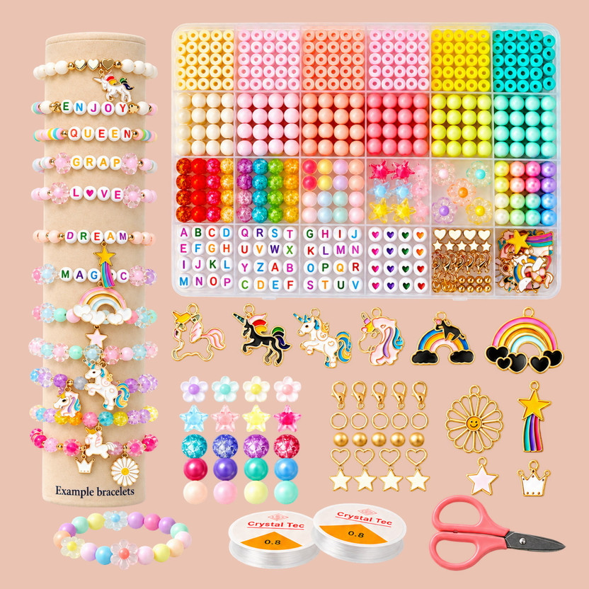 ASTRAVELLON DIY Jewellery Making Kit with Mixed Beads for Hobby Crafting - Cute Design