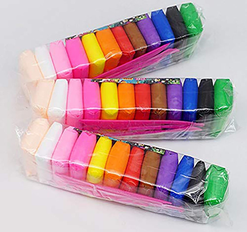 KRASHTIC Cool Bouncing Clay For Playing & Making Clay Toys Pack of 12 For Kids