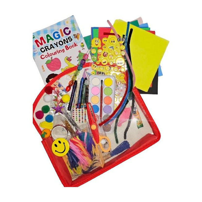 KHUSHA CREATIONS 50 In 1 Kids Hobby Craft Materials Activity Combo With Bag For Art & Craft/DIY