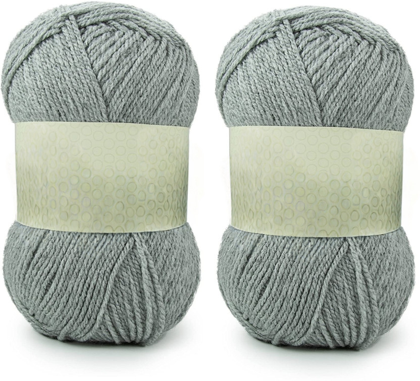 Waaome 200 Gram Gray Colour Wool Ball Yarn Super soft Hand Knitting Thread ( WA22)