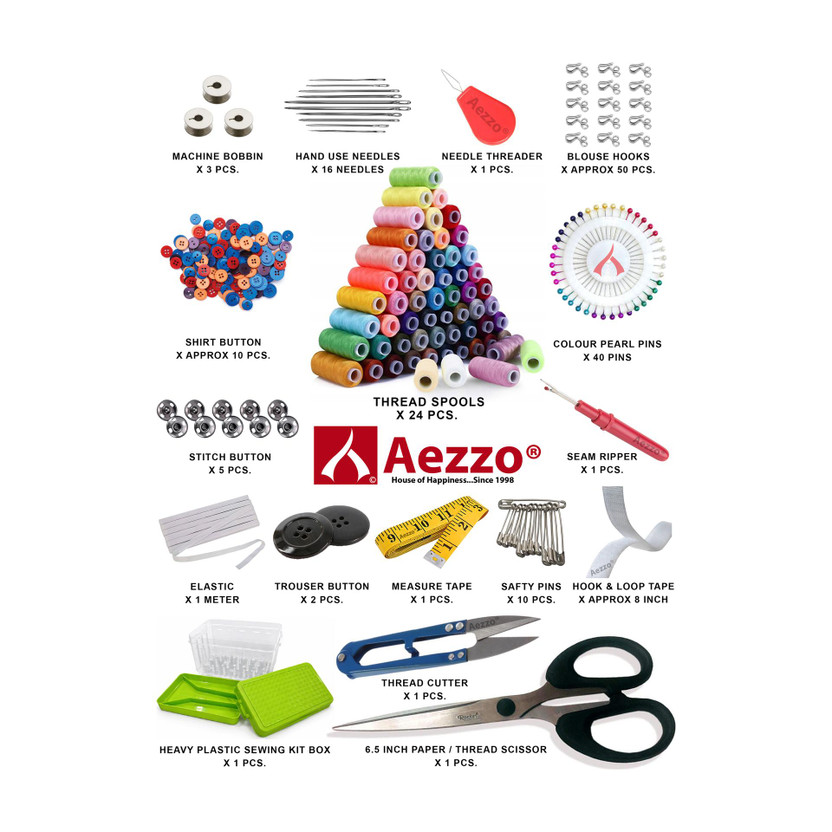 Aezzo Aezzo Double Layer Multipurpose Tailoring Travel Sewing Kit Box with all Accessories. - Flipkart Deal