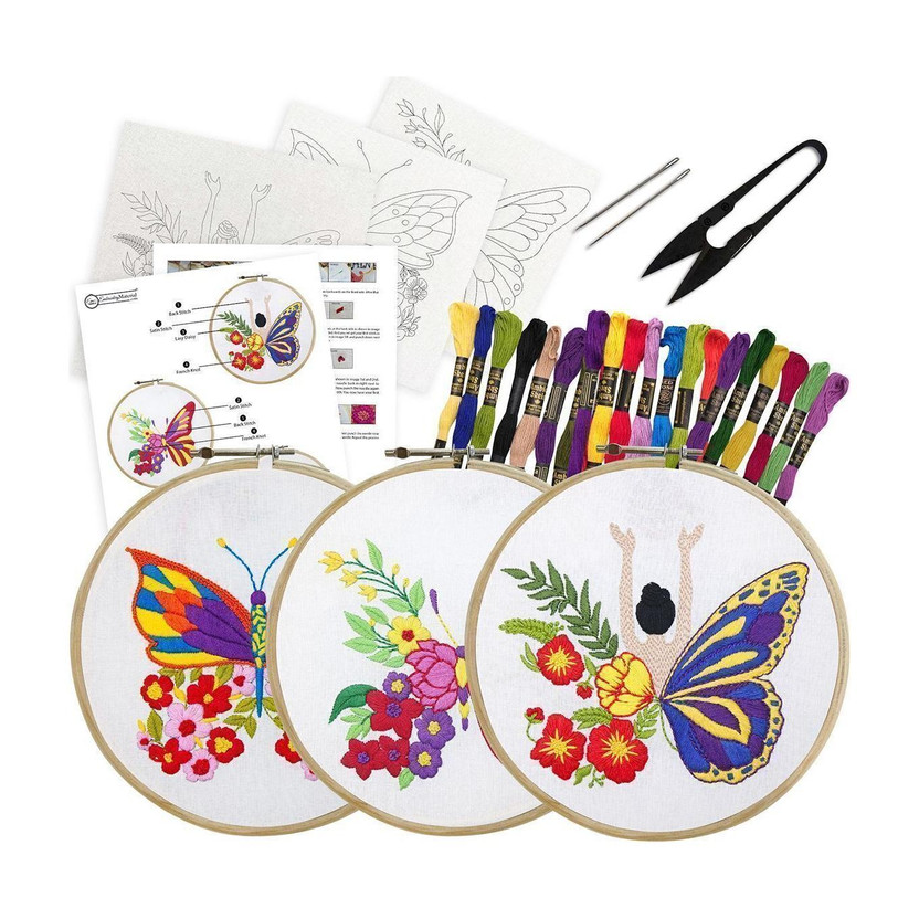 Flipkart Embroiderymaterial Cross Stitch Embroidery Kit Combo Pack for Beginners & Adults (Pack of 3) - Flipkart Deal