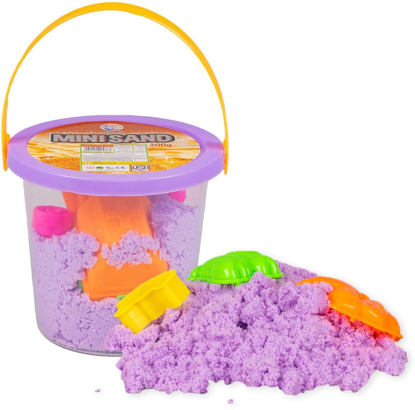 Game Phactory Mini Sand 200g Purple Color for Kids with Moulds Kinetic Sand Kit Activity Toy