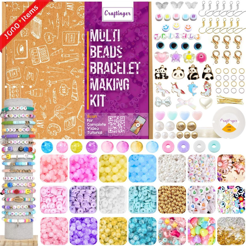 Craftinger Multi Beads for Jeweller,y Making Kit Colorful Beads Set for Kids DIY Craft Kit