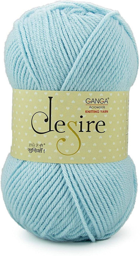 GANGA Desire Hand Knitting and Crochet yarn (Sky Blue) (200gms)