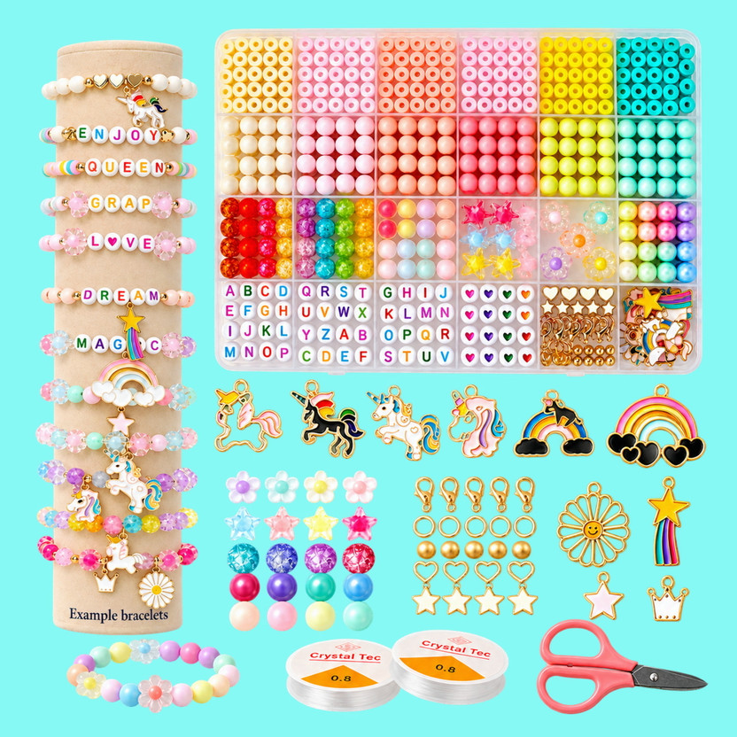 ASTRAVELLON DIY Jewellery Making Kit with Rainbow Beads for School Projects - Modern Craft