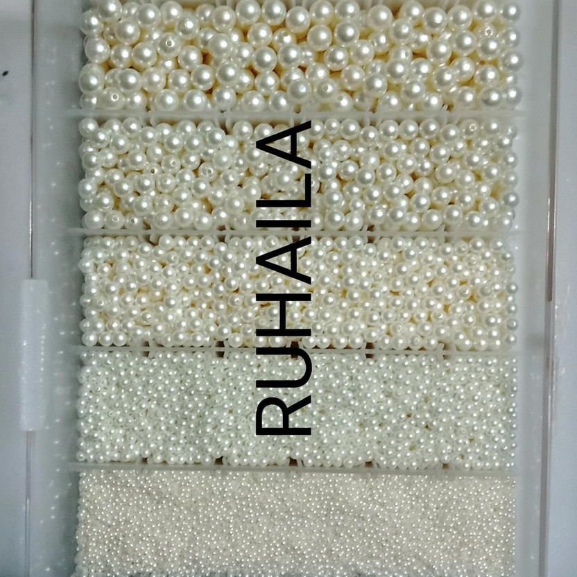 RUHAILA RUHAILA 6 SIZE -3+4+6+8+10+12 MM OFF WHITE PEARL BEADS FOR DIY JWELLERY & CRAFT 4000 PCS - Flipkart Deal
