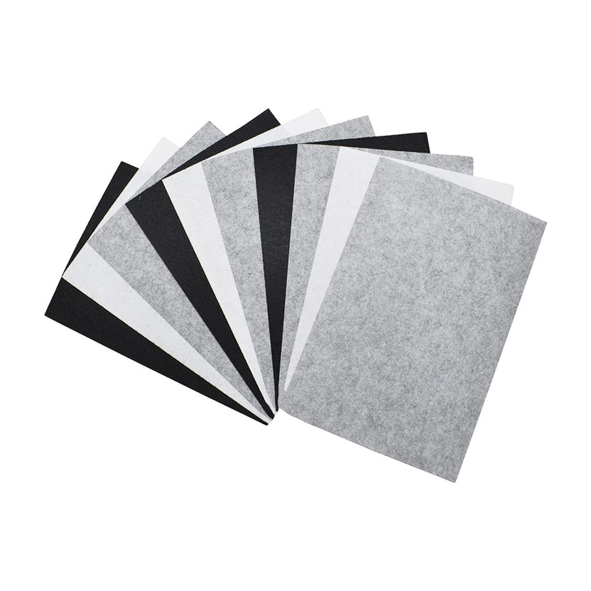 ASIAN HOBBY CRAFTS A4 Felt Sheet Grey/Black/White (Set of 10) : Used for Scrapbooking, Craft Projects,