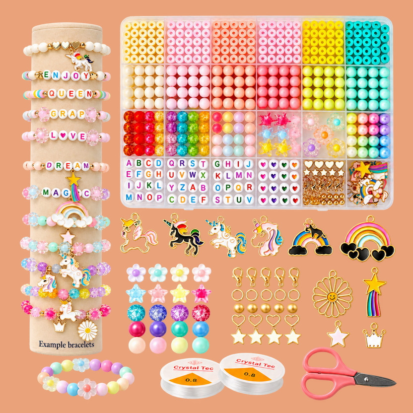 ASTRAVELLON DIY Jewellery Making Kit - Imagination Set with Flower Beads for Hobby Crafting