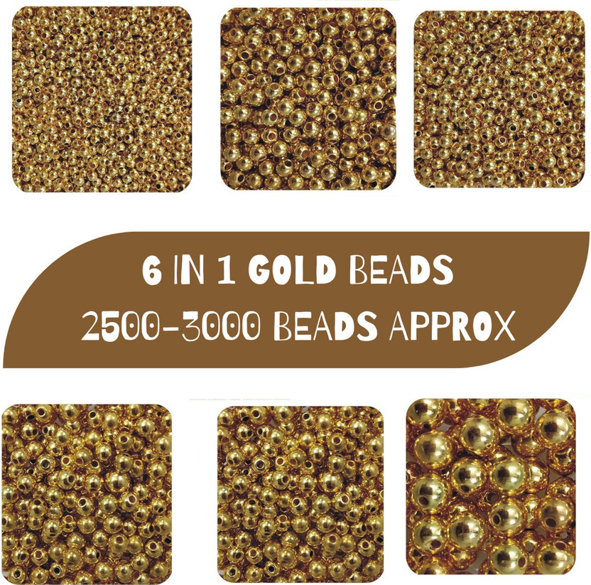 Qroof Gold Color Beads for Jewelry Making, Earring, Necklace, Bracelet Set