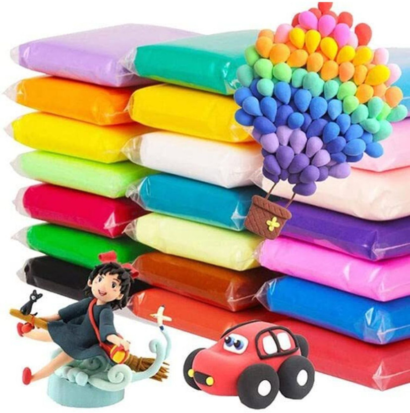 Crafty villa Low Price Colorful Dry Clay for Kids Air Clay with 3Tool Fun Kit Soft super Clay