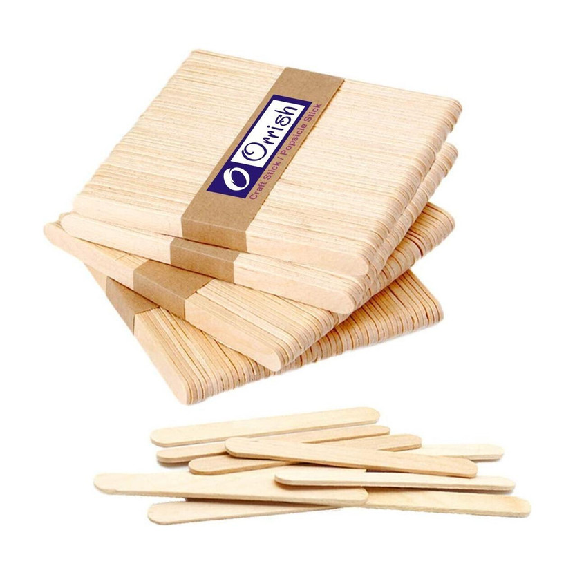 ORRISH 100 Piece Natural Wooden Ice Cream Sticks for Art & Crafts & DIY Crafts