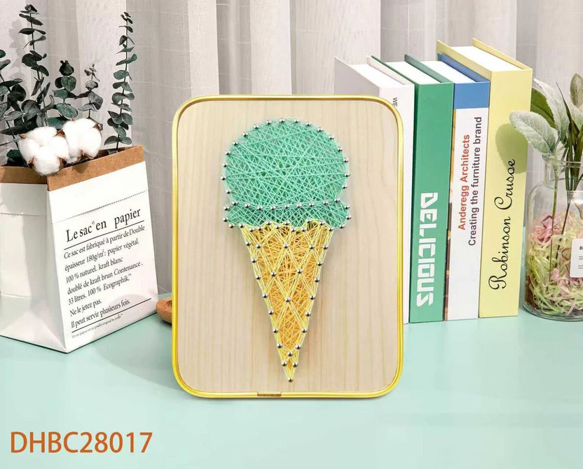 dimorraclub DIY Ice Cream String Art Kit for Kids | Creative Craft Activity Educational Set