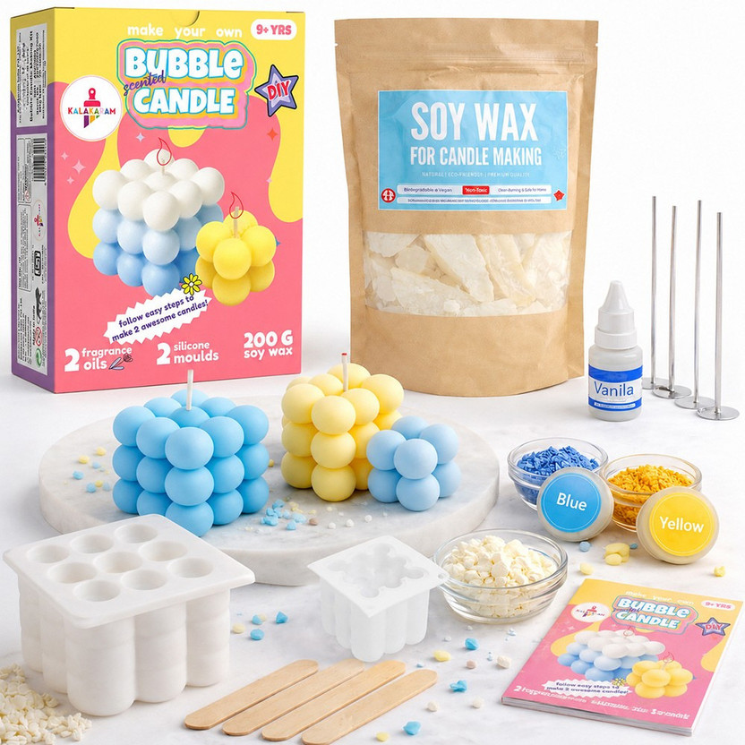 Kalakaram DIY Scented Bubble Candle Making Kit for Beginners & Adults