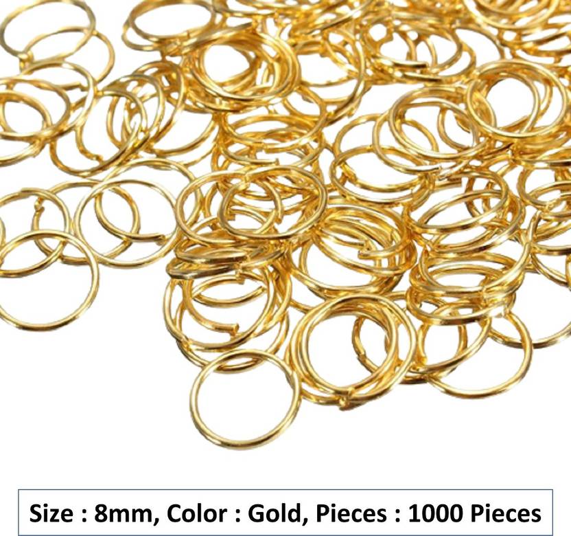 Weariton 1000 Pieces 8 mm Gold Plated Jump Rings for Jewellery Making