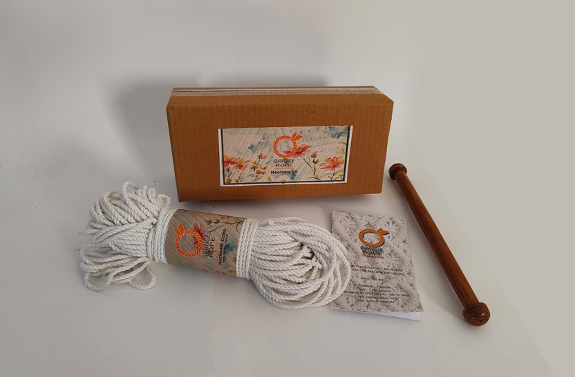 orange Industries Macrame Kit for Wall Hanging(150 Ft Cord,Sagwan wood,guide book) Online Support