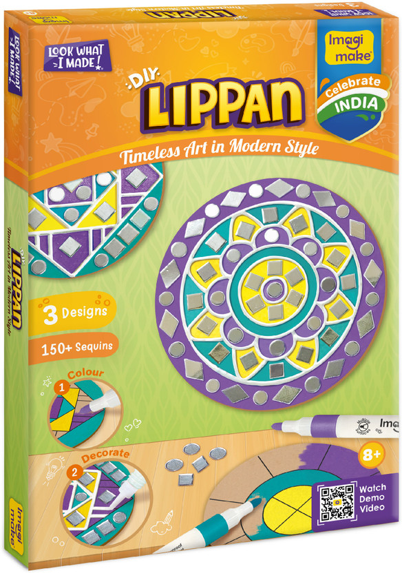 Imagimake DIY Lippan Art Kit for Girls 9-12 | Coloring & Painting Art Kit|Craft kit