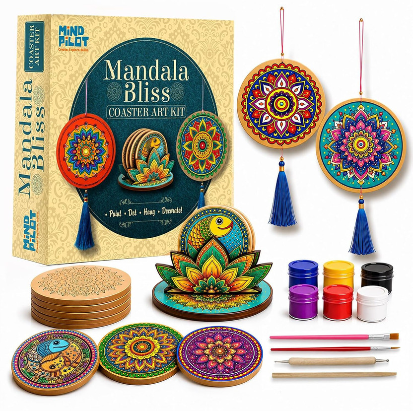 MINDPILOT MINDPILOT Mandala Art Kit for Adults Dot Coaster Painting Kit with Stan - Flipkart Deal