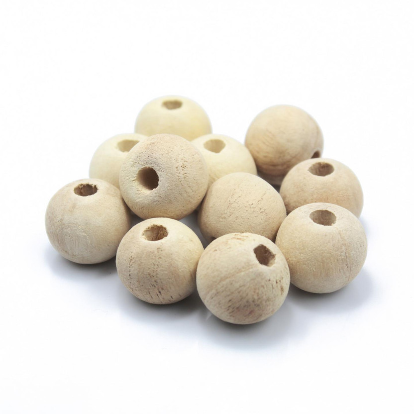 Craft Affair | Wooden Beads for Macrame Art & Craft DIY (20mm Beads, Pack of 30) | Natural Maple Woodean Beads | Smooth and Sturdy Predrilled Wood Balls for Hobbies & Jewellery Making