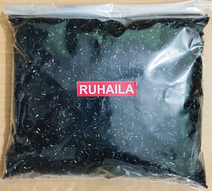 RUHAILA 11/0-3MM BLACK GLASS CUT BEADS (KATDANA)-ART CRAFT JWELLERY EMBRIODERY-400 GMS