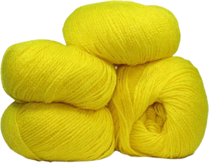 KHUSHA CREATIONS Yellow Yarn Balls Set of 6 for Crochet Kroshiya Knitting Crafting DIY