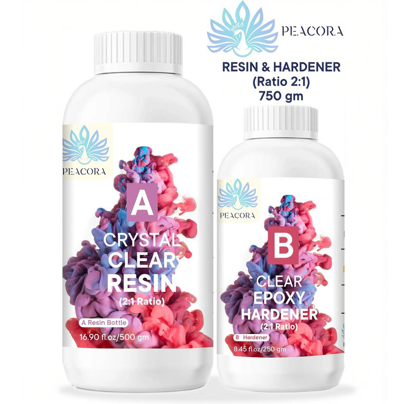 PEACORA Epoxy Art Resin Hardner Resin Art Medium(750 ml)