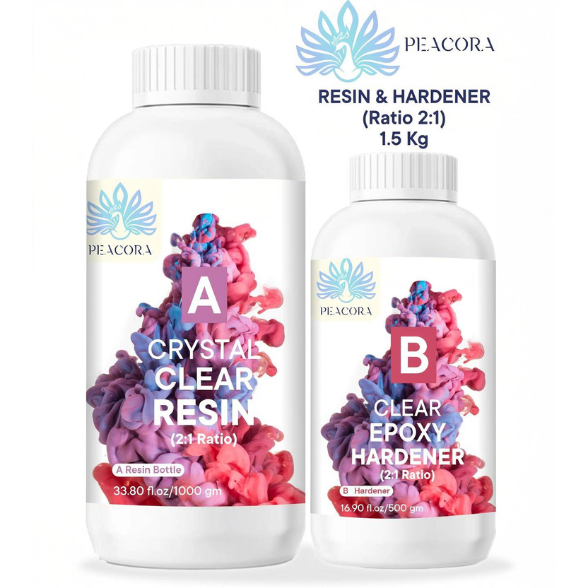 PEACORA Epoxy Art Resin Hardner Resin Art Medium(1500 ml)