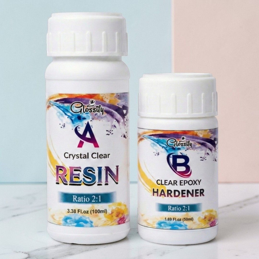 GLOSSIFY Epoxy Resin and Hardener, 2:1 Mixing Ratio Resin Art Medium(150 ml)