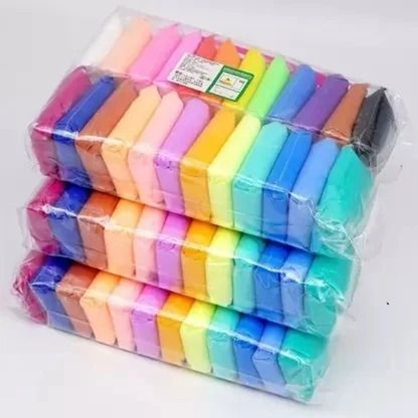 Crafty villa Dry DIY Ultra Light Different Color Clay with Tools Set for Kids (12 pcs)