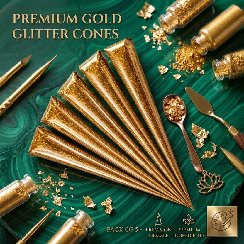 Glitzn Golden Glitter Glue 20GM Each for Creative DIY Projects