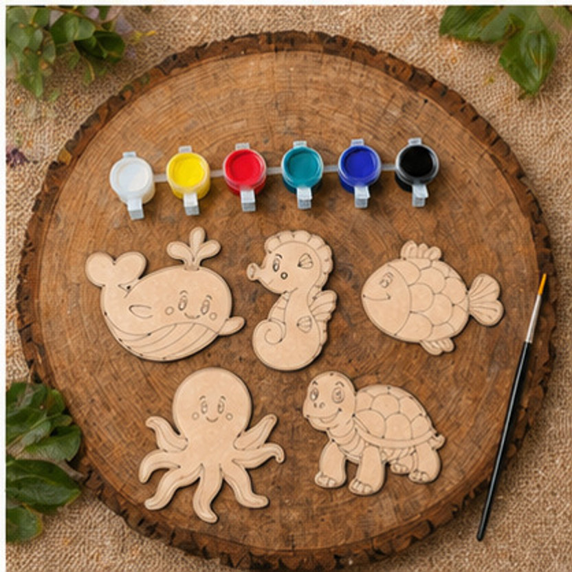 HPHCRAFTT HPHCRAFTT Educational Wooden Art Kit for Kids with Painting Pieces and Creative Play - Flipkart Deal