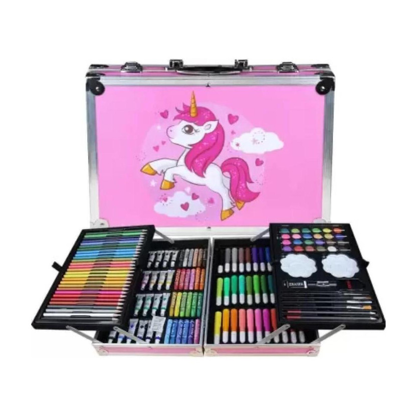 Premio Coppex Deluxe Art Kit Supplies Portable Great Gift Set 145Pcs Unicorn Gift for Painting