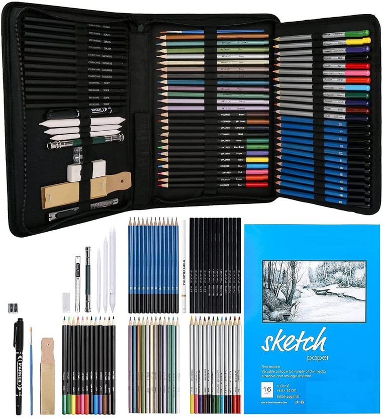 Corslet 72 Sketch Pencil Set, Drawing Pencil, Color Pencil, Sketch Kit For Artist
