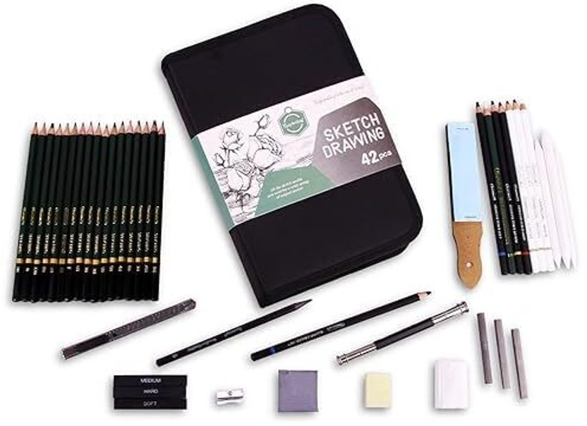 Shivom Shivom 42 Pcs Sketching & Drawing Pencil Set with Zip Carry Case for Artists & Students Pencil(Pack of 1) - Flipkart Deal