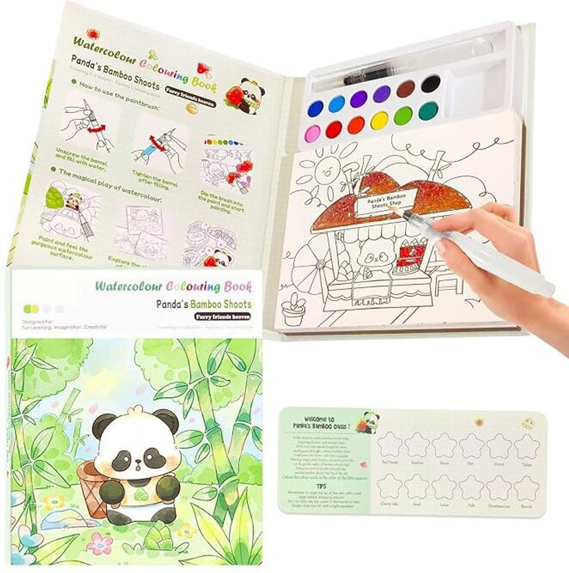 JiyanEcommerce JiyanEcommerce DIY Graffiti Coloring Note-Book with Watercolor (Panda) - Flipkart Deal