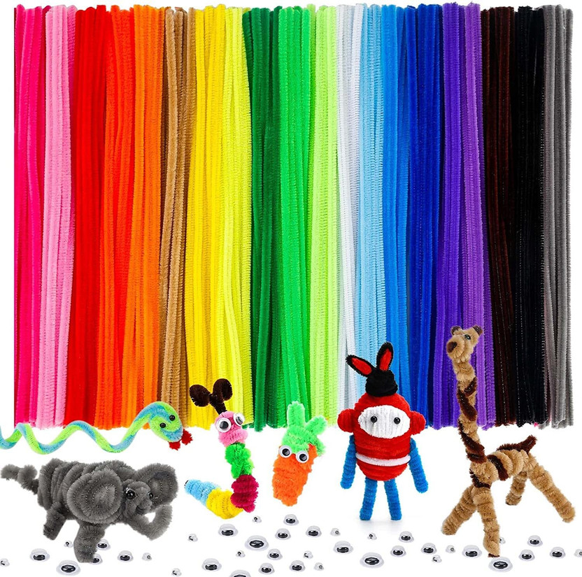 Prescent 12inch Pipe Cleaner Multi Color 100pcs for Hobby Craft, Scrapbooking, DIY & more