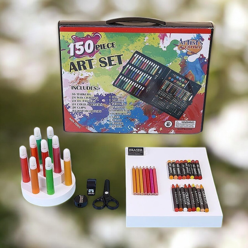 PLAYXA 150 Pcs Young Artist Starter Toolbox for Drawing Coloring Sketching and Coloring