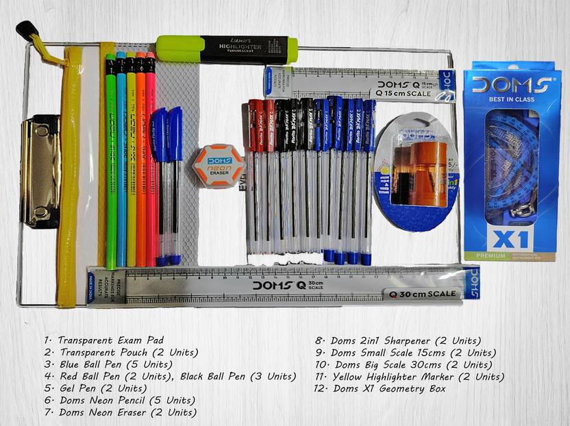 MyStationeryBox Doms Exam Kit with Geometry Exam Kit