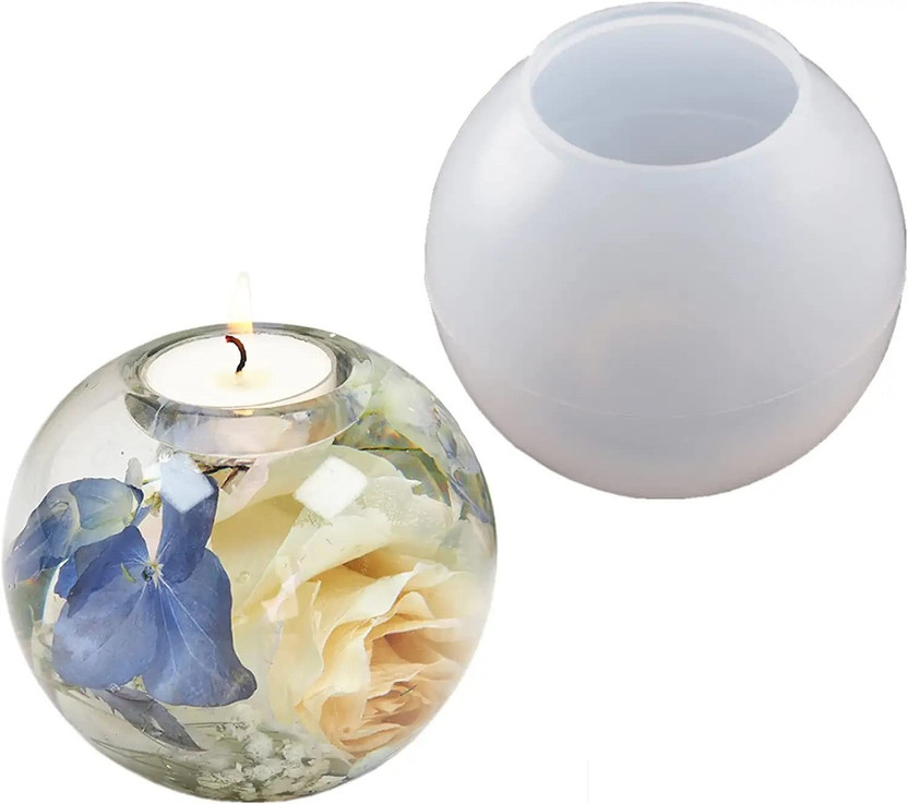 RakaEnterprises RAKA DIY "TLIGHT Ball" Round Ball Shape Mould for Resin Casting, Set of 2