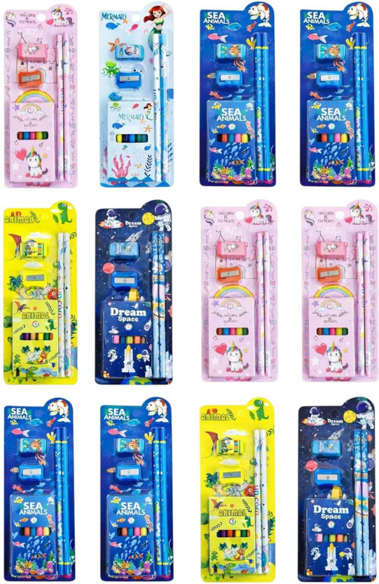 AMANVANI Multi-Item Stationery Gift Pack For Kanjak & Birthday For Boys & Girls